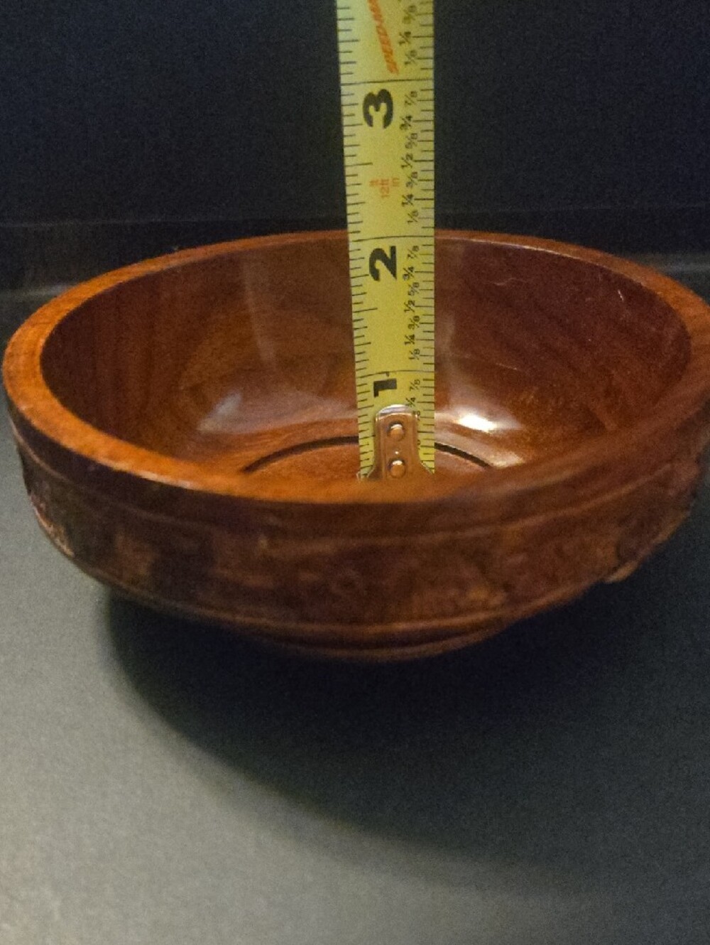 Hand-Carved Wooden Lidded Box - Brown - Picture 14 of 15